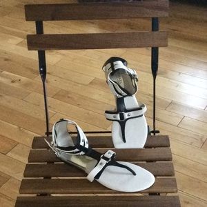 Black and White Sandals